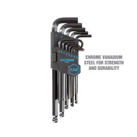 OEMTOOLS 24287 13-Piece SAE Hex Key Set, Allen Wrenches Set, Long Arm Ball End Hex Key Wrench Set, Allen Key Storage