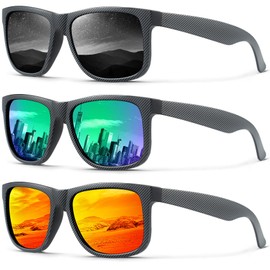 Mens Sunglasses Polarized, Retro Sunglasses for Men Women with UV Protection for Outdoors Fishing Running Driving(grey/green/red)