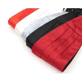 MUGIVALA Brand Formal Cummerbund Bow Tie Pocket Square Handkerchief Set for Men Solid Color Adjustable Tuxedo Wedding Party (Burgandy)