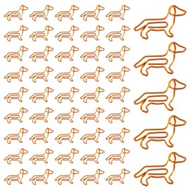 JIEYUCHU Paper Clips, Pack of 50, Paper Clip Animal Shape with Transparent Box, Office Supplies, Paper Clips, Cute Paper Clips for Office, Classroom, File Clip (Orange)