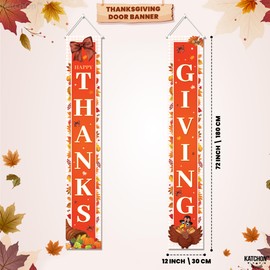 Katchon, Happy Thanksgiving Banner Outdoor - Xtralarge 72x12 Inch | Thanksgiving Decorations Outdoor With Door Banner | thanksgiving Door Decorations, Thanks Giving decoration | Thanks Giving Door Banner
