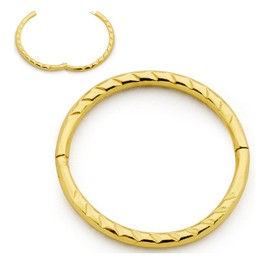 Sterling Silver Australian Made Diamond Cut Twist Hinged Hoop Nose Ring Unisex Sleeper Earrings Nickel Free Hypoallergenic (8mm)