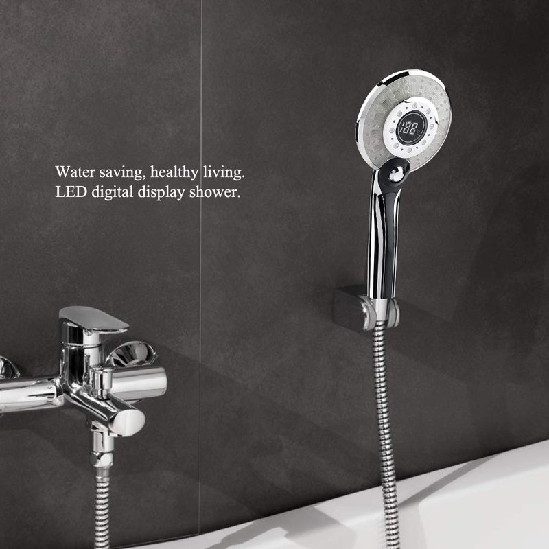 LED Shower Head, Rain Shower, 3 Colours, Colour Changing, Temperature
