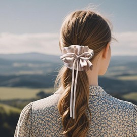 Scrunchy Hair Ties,Bow Hair Tie - Elastic Ponytail Holders, Soft Rubber Bands for Women Kids Girls Styling Accessories