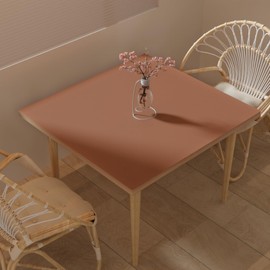 Zinkooat Leather Table Protector,1.8mm Thick,54x54 Inch Table Cover,Brown Table Cover,Table Protector for Dining Room Table,Table Cover Tablecloth Protector Square.(Brown+Gray）