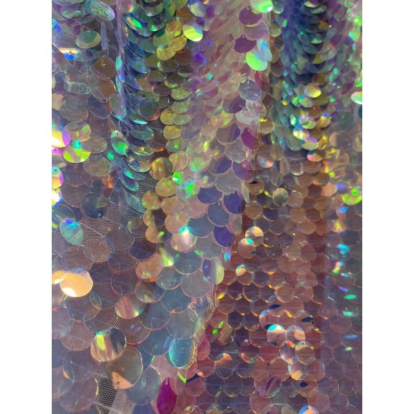 Drop sequins holographic iridescent mesh lace. 18 Mm Lure Dangling