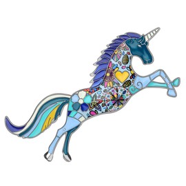 DUOWEI Delicious 6 Colours Unicorn Horse Brooch Fancy Unicorn Lapel Pin Clothing Scarf Accessories for Women Girls Jewellery Gifts, enamel, No gemstone