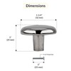 BRIXWELL BXB62017-XCP25 Mushroom Kitchen Cabinet Knob 1-1/4" Diameter Bright Chrome