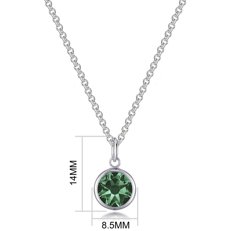Philip Jones May (Emerald) Birthstone Necklace Created with Zircondia® Crystals