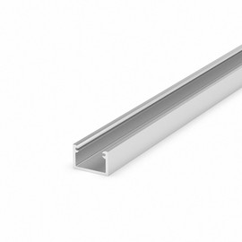LED Profile in Silver P4-2 100 cm without Cover for LED Strips up to 9.4 mm Wide