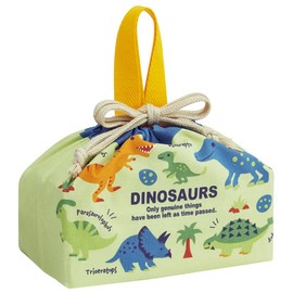 Skater KB7-A Children's Lunch Bag, Drawstring Bag, Dinosaurus, Picture, Made in Japan