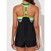 Aleumdr Tankini Underwire Swimsuits for Women Halter Padded Blouson Bathing