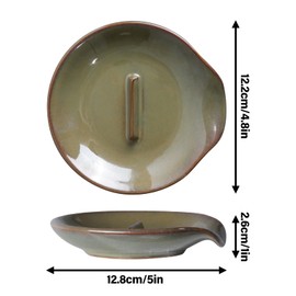 FFQ Egg Cracker & Spoon Holder, Spoon Rest for Kitchen, Ceramic Spoon Holder for Stove Top, Cooking Spoon Holder,Heat Resistant Utensil Rest for Countertop, Dishwasher Safe, 3 pack