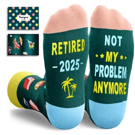 HAPPYPOP Retirement Gifts Ideas Socks - Retired Socks, Retirement Gifts for Women Men Retired