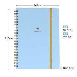 Lab Clip Notes A5 Horizontal Ruled Camille , bule