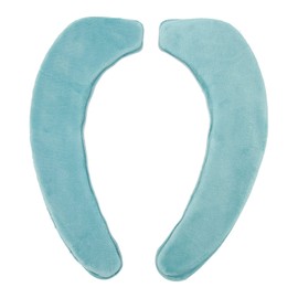 2 Pcs Toilet Warmer Cover Soft Comfortable Warm Washable Self Adhesive Flannel Toilet Seats Cover Cushion (Light Blue)