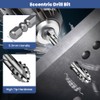 Flintronic Four-Flute Drill Bit Set, 5PCS Four Blade Serrated Eccentric