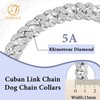 Silver Dog Chain Collar Diamond Cuban Link Dog Collar 13mm