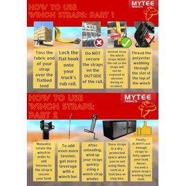 Mytee Products (4 Pack) 4 in. x 50 ft. Winch Strap with Flat Hook