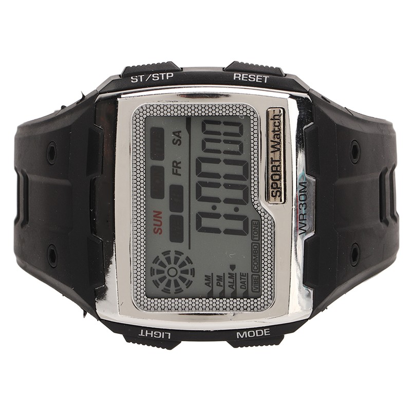 Men Digital Sports Watch WR30M Waterproof Day Date Display Electronic
