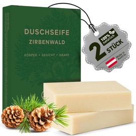 larum sports Solid Shower Soap Men Pine Forest, Solid Shower Gel, Solid Soap Men for Hair, Body, Face, Solid Shampoo Men, Soap Men's Natural Soap Men, 2 x Organic Soap Pieces of 85 g