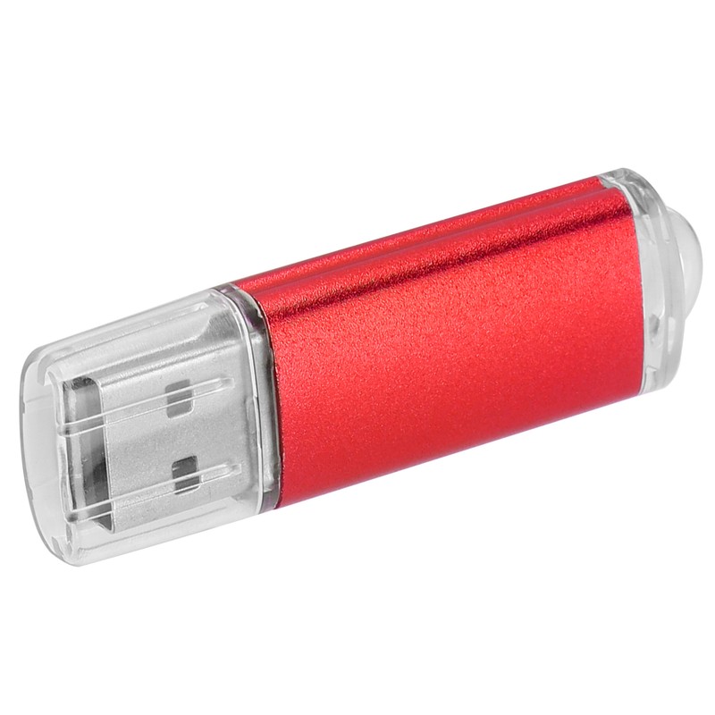 USB Flash Drive Transparent Cover Red Portable Storage Memory Stick
