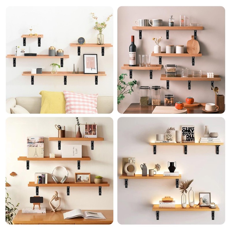 4 Pcs Folding Shelf Brackets, 16 Inch Shelf Brackets Heavy