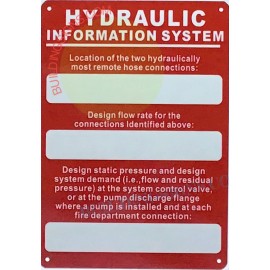 BuildingSigns.com HYDRAULIC INFORMATION SYSTEM SIGN (7x10,Red,Alum
