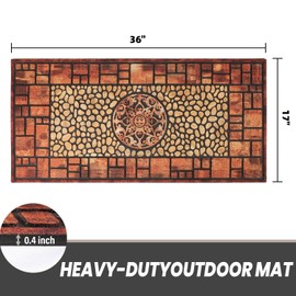 MTOUOCK Welcome Matt Outdoor Sunflower Design Door Mat - 17 x 36 Inch Heavy-Duty Welcome Mat for High Traffic Areas, Non-Slip Rubber Backing Outdoor Mats for Front Door Outside Entrance(Style 2)