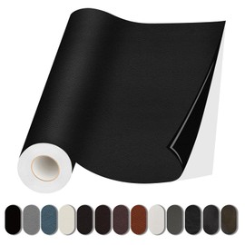 Lifeshoon Leather Repair Patch, Self Adhesive Leather Repair, Large Vinyl Patch Tape for Couches, Furniture, Car Seats, Cabinets, Wall, Handbags （Black, 3.5X79 Inch）