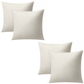 WANZELONYO Sublimation Pillow Covers Blank 16x16 Inch Linen Throw Pillow Cases Bulk for HTV Heat Transfer Vinyl Set of 6 Off-White