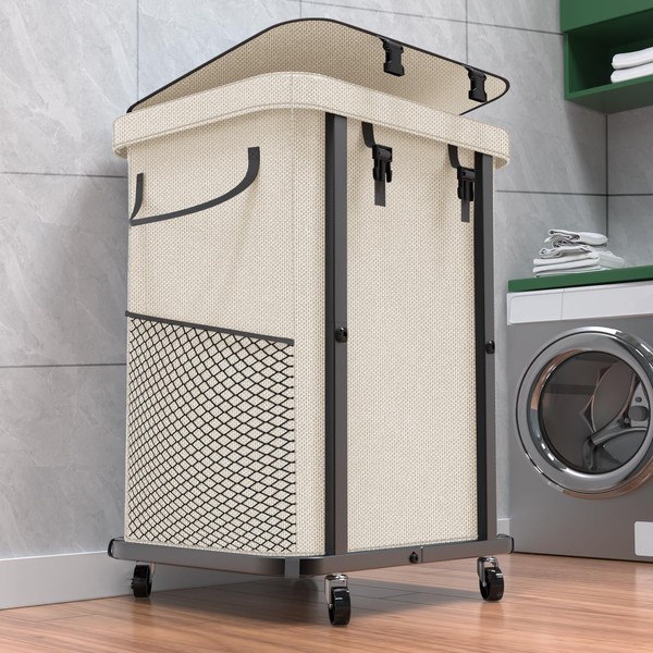 40 Gal(150L) High Grade Large Laundry Basket with Wheels, Rolling