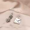 CENWA Owl and Letter Earrings Book Lover Gift Owl Dangle