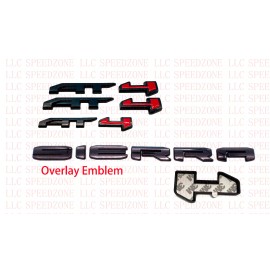 Unbranded 2020-2022 GMC SIERRA AT4 Emblem Kit 4 Piece Gloss Black Red Overlay Emblem
