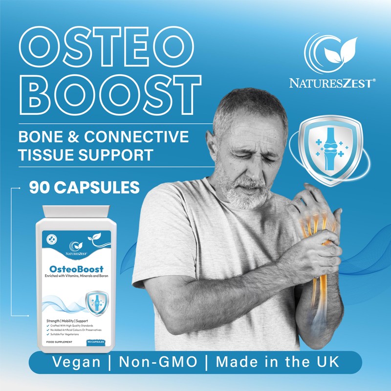 OsteoBoost Bone Support Supplement – Calcium, Vitamin D3, K2, Magnesium,