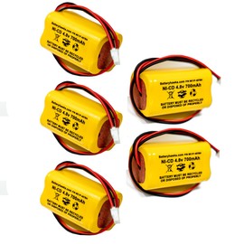 (5 Pack) CXL6VBXT Battery 4.8v 700mAh Ni-CD Exit Sign Emergency Light mcPhilben Ni-CAD 4.8vDC .700AH