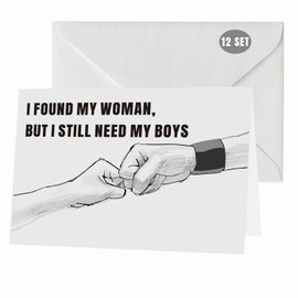 Groomsmen Proposal Cards White, Jofyulmap Set of 12 with Envelopes Funny Card，I FOUND MY WOMAN, BUT I STILL NEED MY BOYS, 8 Will You Be My Groomsman and 2 Best Man, 2 Ring Bearer Cards