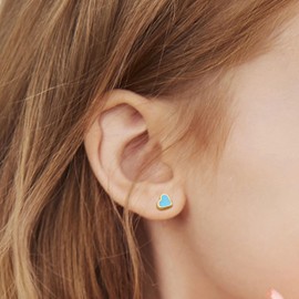 LOLIAS 20G Titanium Heart Stud Earrings for Girls Women 14k Gold Silver Cute Small Sequin Stud Earrings Hypoallergenic Earrings Gifts Girls Cartilage Tragus Stud Ear Piercing