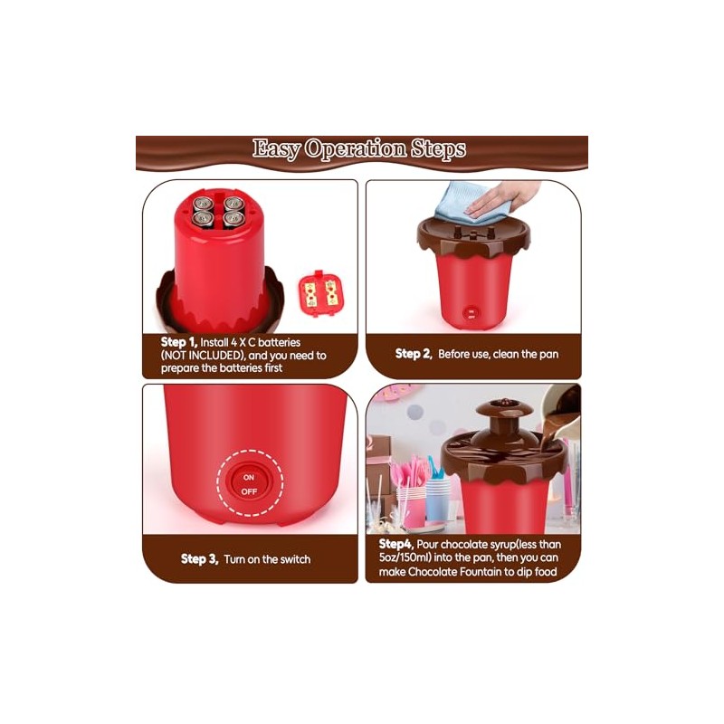 Mini fuente de chocolate de 5 onzas con 10 tenedores,