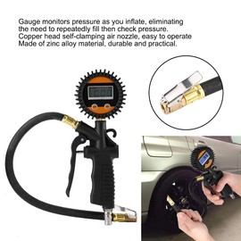 KLLJRFW Digital Tire Inflator with Pressure Gauge, 0-100 Psi Universal Tire Pressure Gauge, Air Compressor Accessories for Car, Truck, Bike, Motorcycle