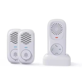 무선 양방향 초인종 사무실 외기 도어벨 방수 복도 사용 [M. 흰색 2 내부 장치] Wireless Bi-Directional Doorbell Office Outdoor Waterproof Corridor Use [M. White 2 Internal Devices]