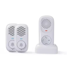 무선 양방향 초인종 사무실 외기 도어벨 방수 복도 사용 [M. 흰색 2 내부 장치] Wireless Bi-Directional Doorbell Office Outdoor Waterproof Corridor Use [M. White 2 Internal Devices]