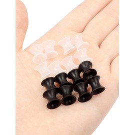 Goerhsjie Silicone Ear Gauges Tunnels Plugs for Ears Women Men Size 6mm 2G 2 Gauge Earrings Black Invisible Plastic Rubber Stretching Kit Double Gage Retainer Starter Stretchers Expander
