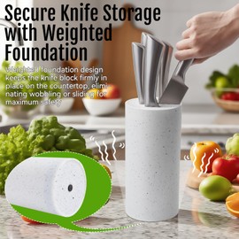 Universal Knife Block Without Knives: Qoosea Knife Block Detachable Knife Storage Space Saver for Kitchen Knife Organizer White