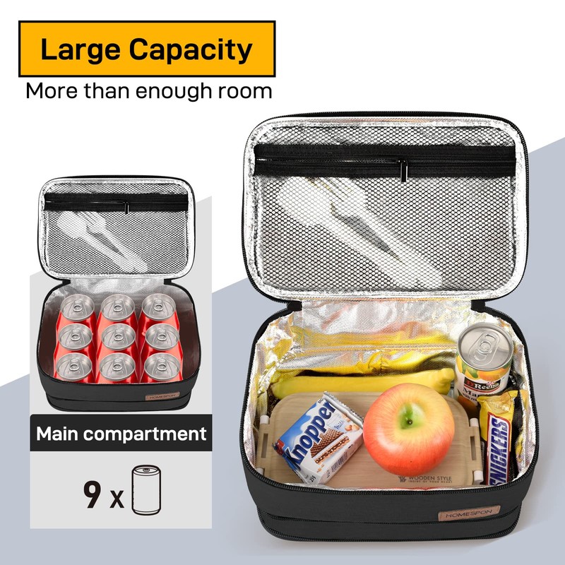 HOMESPON Expandable Lunch Bag for Men Women Kids Insulated Lunch