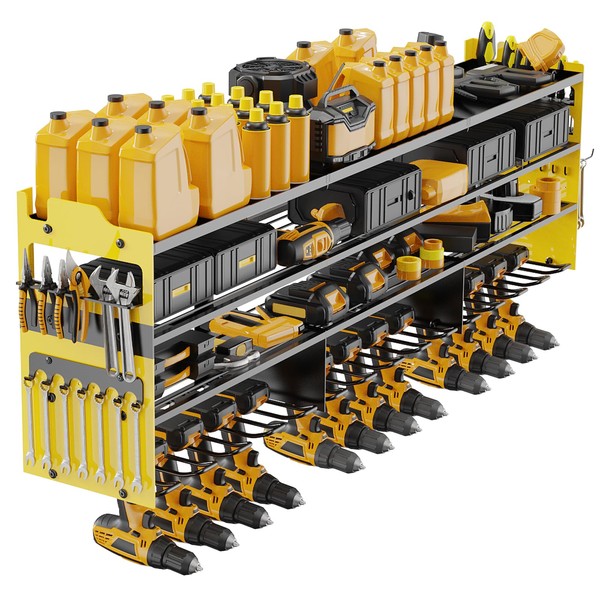 Power Tool Organizer Wall Mount with 12-Drill Holders-800Lbs Load Heavy