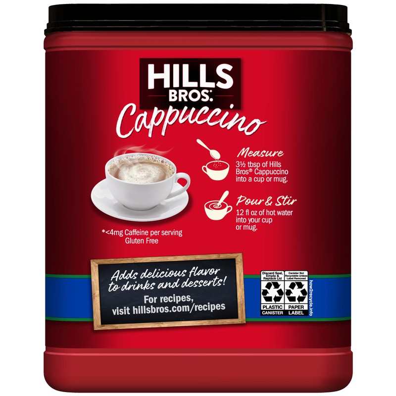 Hills Bros. Cappuccino Mix – Rich, Frothy Coffeehouse-Tasting Instant Drink
