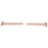 Watch Band Double Rows RhinestonesStudded Replacement Metal Strap for IOS