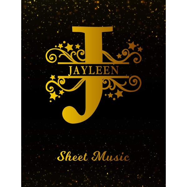 Jayleen Sheet Music: Personalized Name Letter J Blank Manuscript Notebook