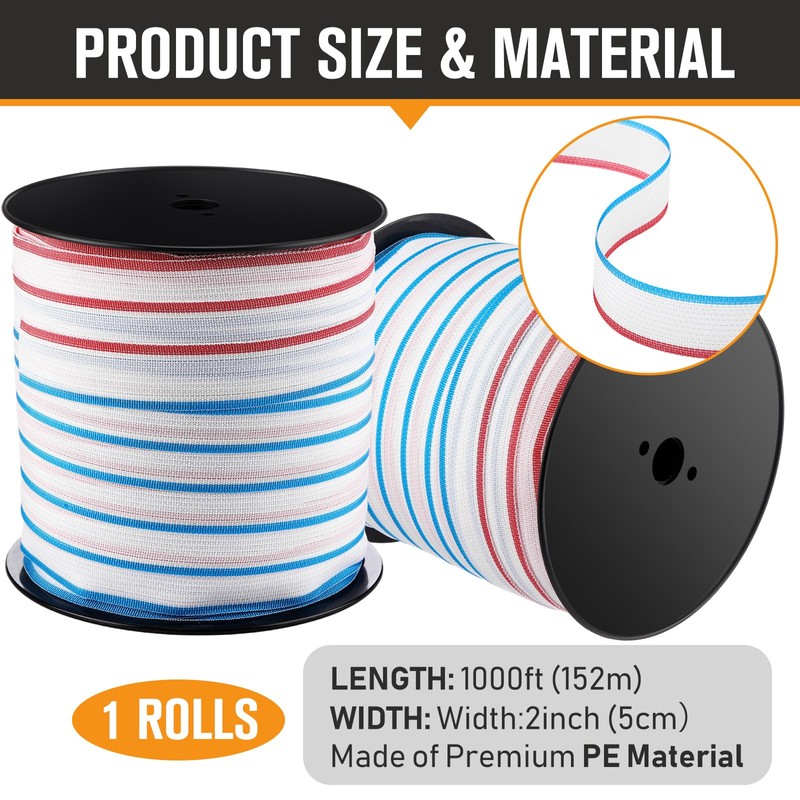 Wowangce 1 Roll 2 Inch x 1000 ft Electric Fence